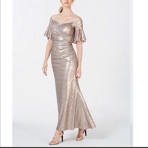 Calvin Klein gold sequin dress